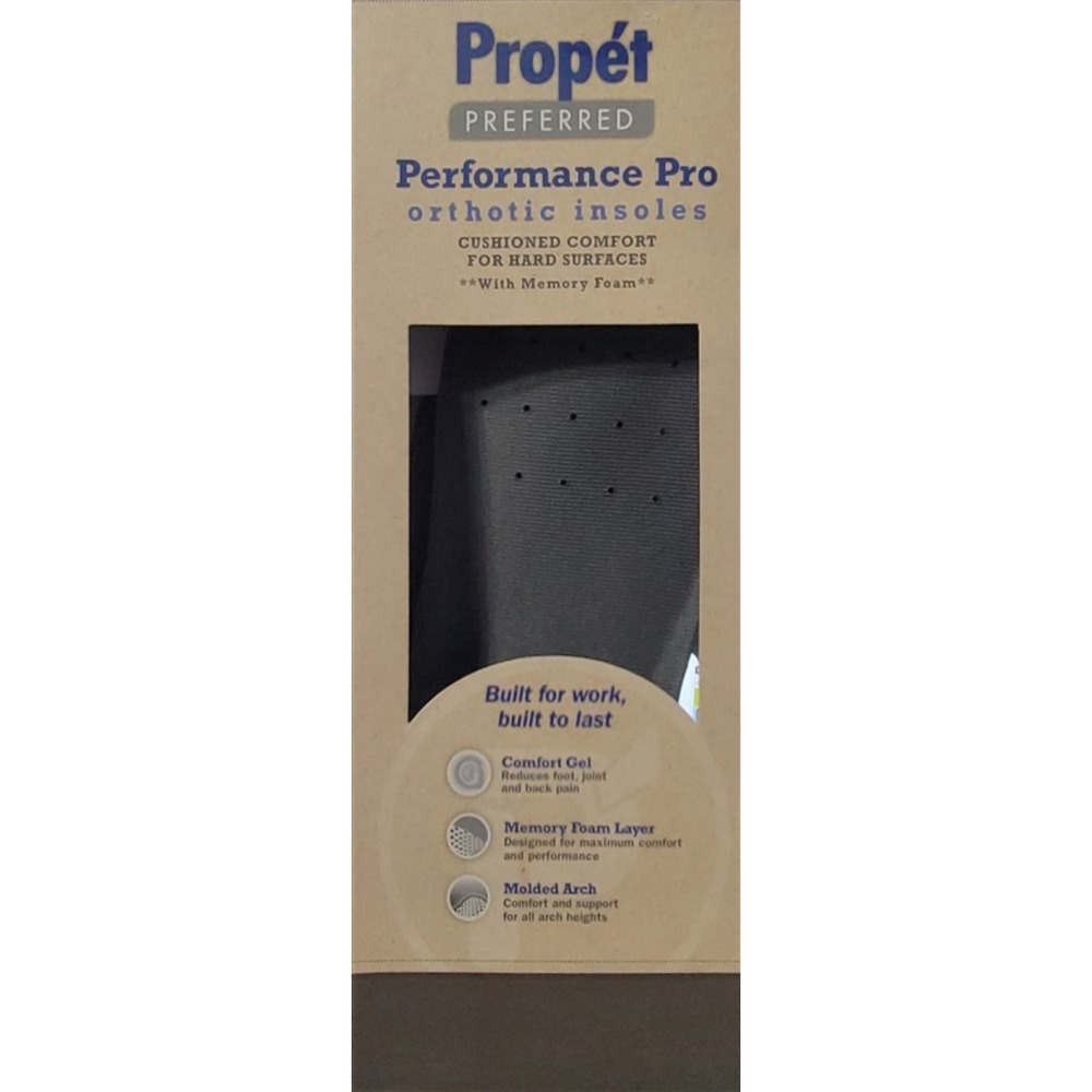 NWT Propét S Performance Orthotic Insoles Hard Surfaces Memory Foam 117494